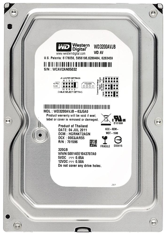 WD3200AVJB Western Digital AV 320GB 7200RPM ATA-100 8MB Cache 3.5-inch Internal Hard Drive