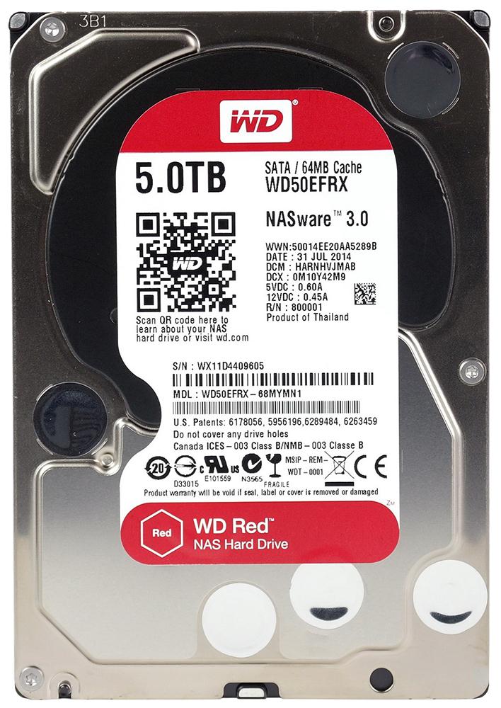 WD50EFRX-68MYMN1 Western Digital Red 5TB 5400RPM SATA 6Gbps 64MB Cache 3.5-inch Internal Hard Drive