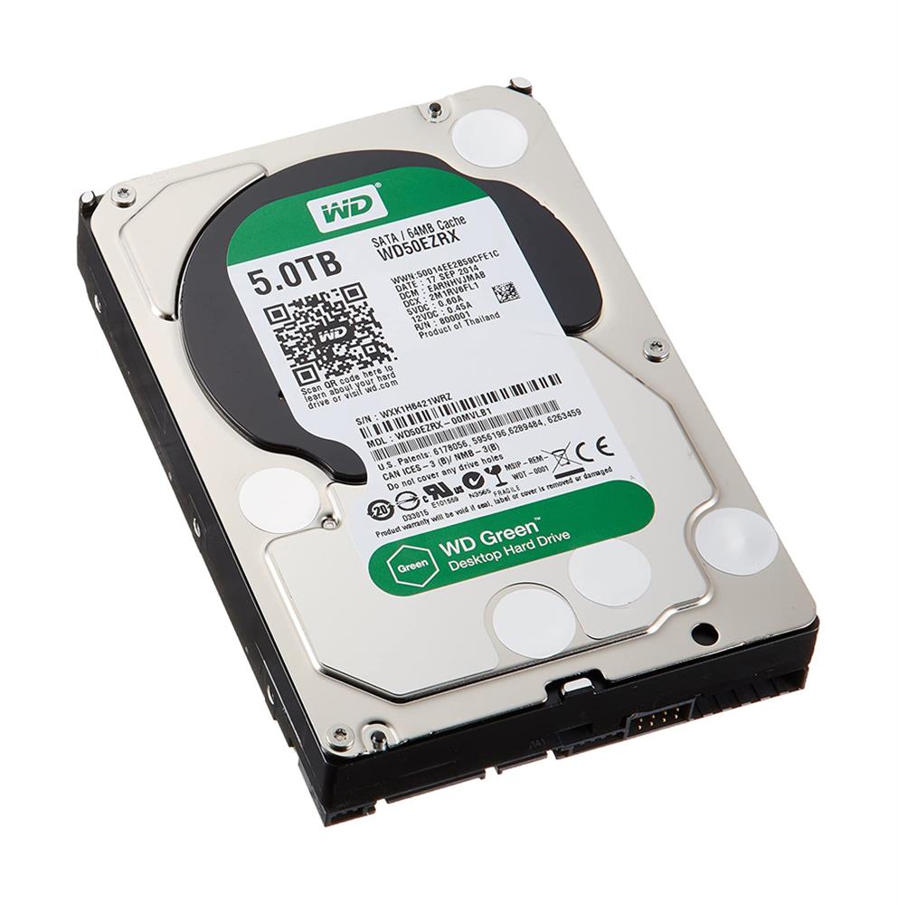 WD50EZRX-OOMVLB1 Western Digital Green 5TB 5400RPM SATA 6Gbps 64MB Cache 3.5-inch Internal Hard Drive