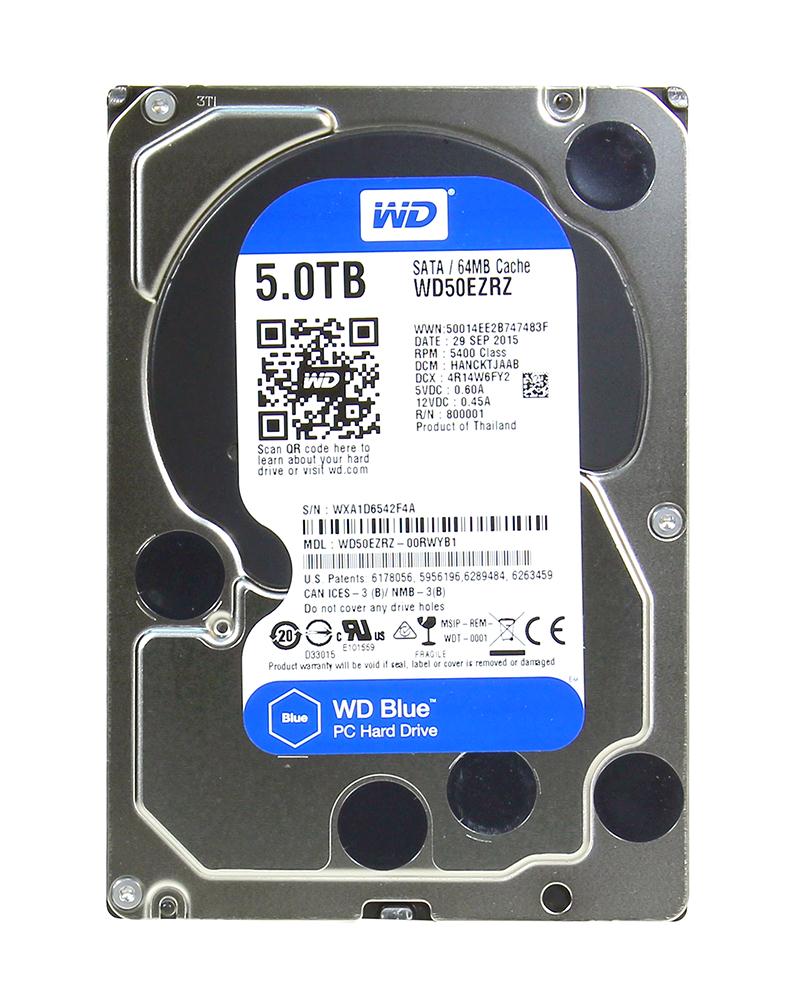 WD50EZRZ Western Digital Blue 5TB 5400RPM SATA 6Gbps 64MB Cache 3.5-inch Internal Hard Drive