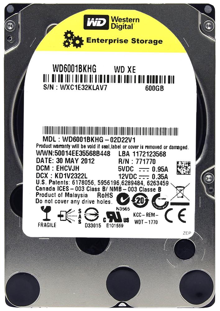 WD6001BKHG-02D22V1 Western Digital Xe 600GB 10000RPM SAS 6Gbps 32MB Cache 2.5-inch Internal Hard Drive