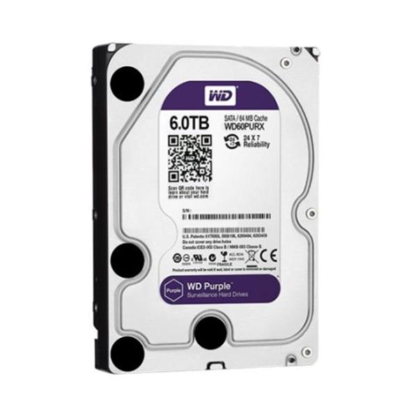 WD6NPURX Western Digital Purple NV 6TB 5400RPM SATA 6Gbps 64MB Cache 3.5-inch Internal Hard Drive