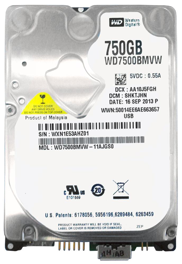 WD7500BMVW-11AJGS0 Western Digital 750GB 5400RPM USB 3.0 2.5-inch Internal Hard Drive