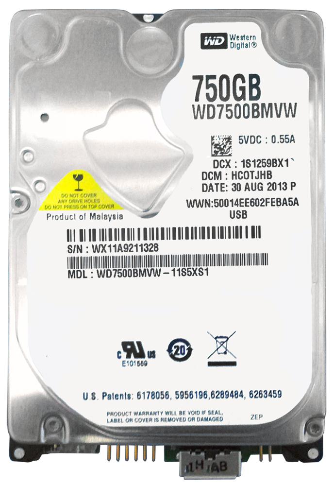 WD7500BMVW-11S5XS1 Western Digital 750GB 5400RPM USB 3.0 2.5-inch Internal Hard Drive