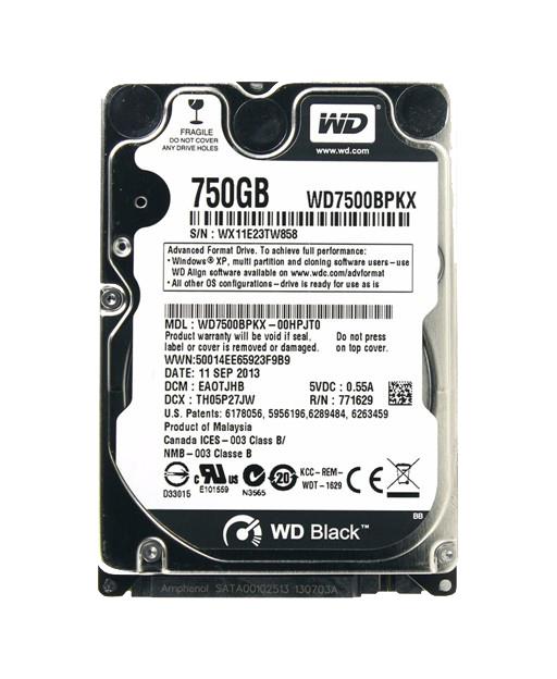 WD7500BPKX-OOHPJTO Western Digital Black 750GB 7200RPM SATA 6Gbps 16MB Cache 2.5-inch Internal Hard Drive