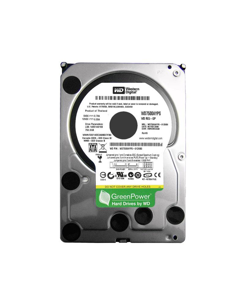 WD7501AYPS-O1G5BO Western Digital RE2-GP 750GB 7200RPM SATA 3Gbps 16MB Cache 3.5-inch Internal Hard Drive