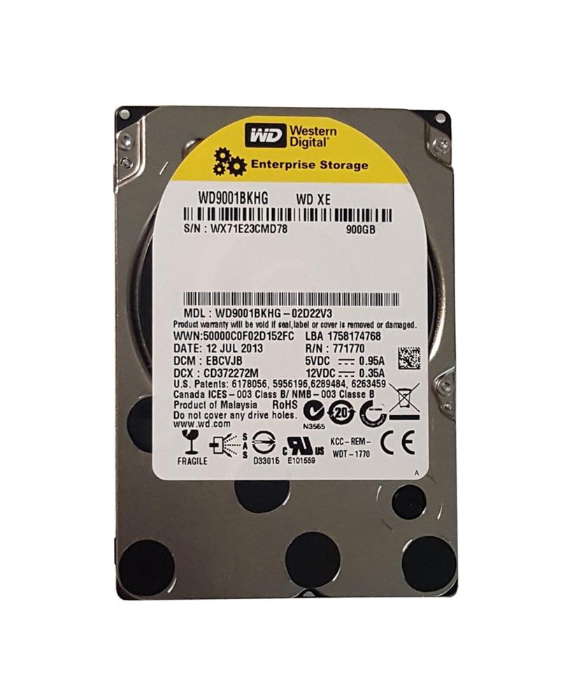 WD9001BKHG-02D22V3 Western Digital Xe 900GB 10000RPM SAS 6Gbps 32MB Cache 2.5-inch Internal Hard Drive