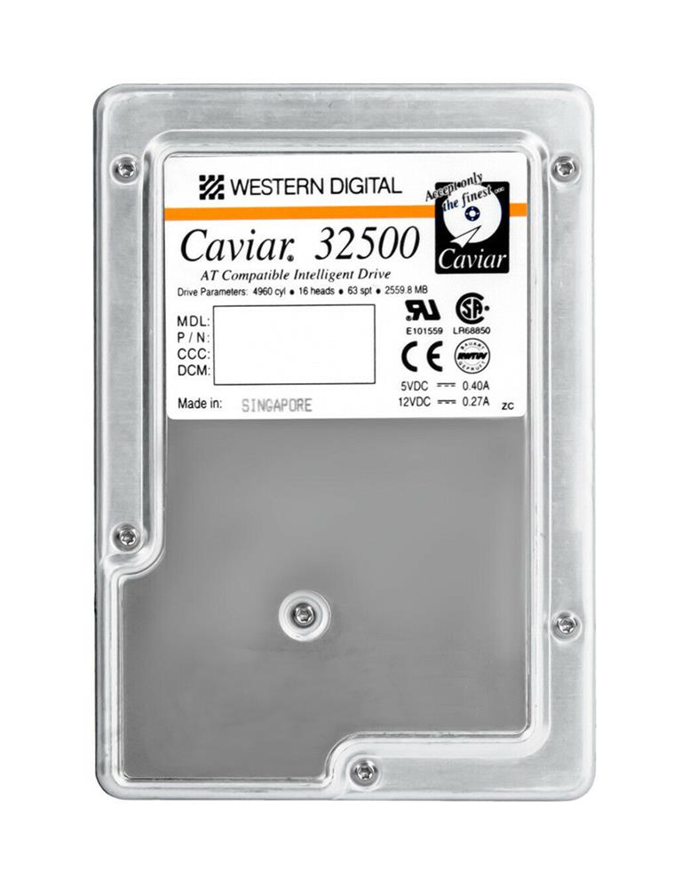 WDAC32500 Western Digital Caviar 2.5GB 5200RPM ATA/IDE 128KB Cache 3.5-inch Internal Hard Drive