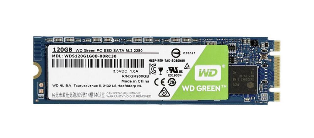 WDS120G1G0B-00RC30 Western Digital Green 120GB TLC SATA 6Gbps M.2 2280 Internal Solid State Drive (SSD)