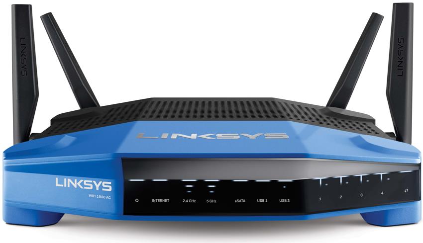 WRT1900AC Linksys AC1900 Dual Band 2.4+ 5GHz 802.11ac Smart WiFi 4-Ports AC Router (Refurbished)