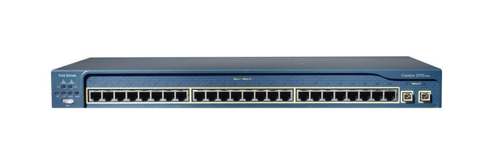 WS-C2950SX-24-RF Cisco 24-Ports EN Fast EN 10Base-T/100Base-TX + 2x1000BaseSX (Uplink) Catalyst 2950 Switch (Refurbished)