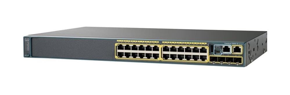 WS-C2960X24TSLL-RF Cisco Catalyst 2960X-24TS-LL 24-Ports 10/100/1000Base-T RJ-45 Manageable Layer2 Rack-mountable 1U and Desktop Switch with 4x SFP Expansion Slots (Refurbished)