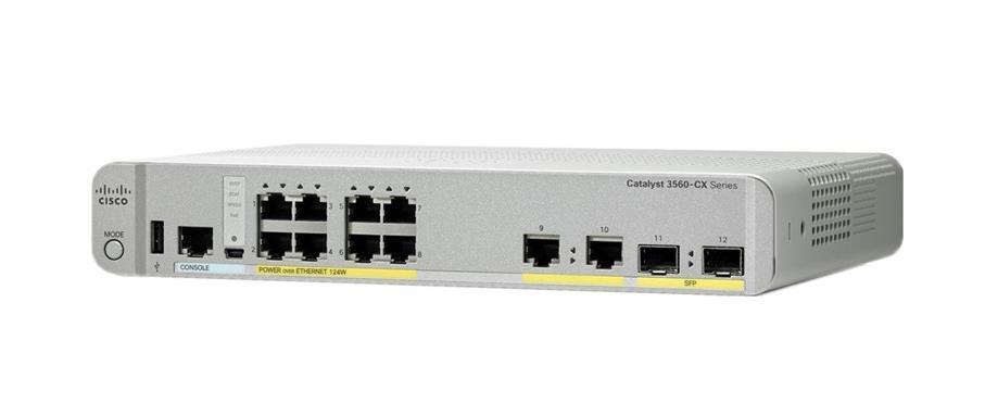WS-C3560CX-8XPD-S Cisco Catalyst 3560-CX Series 10/100/1000 6x Ethernet Ports Switch with 2x 10GE SFP+ Uplink Ports (Refurbished)
