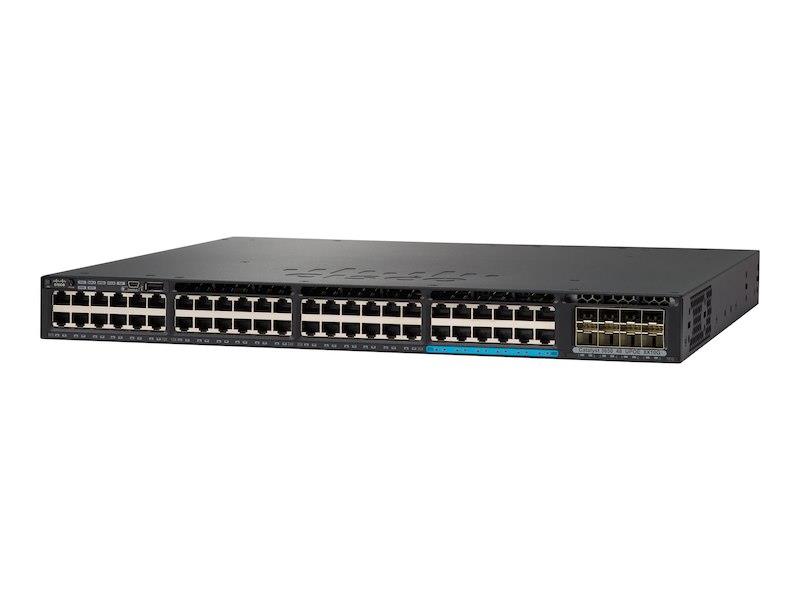 WS-C3650-12X48UQ-E Cisco Catalyst 3650 Series 48-Ports 10GBase-T RJ-45 Optical Fiber and Twisted Pair Manageable Layer3 Rack-mountable 1U and Standalone Switch with 12x 10 Gigabit Ethernet Network and 2x SFP+ Ports (Refurbished)