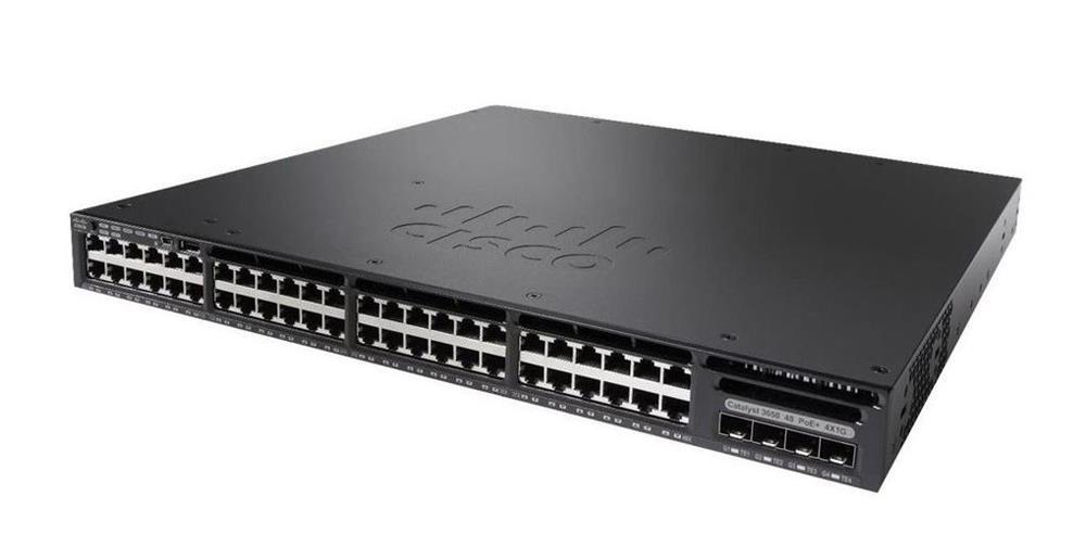 WS-C3650-48PS-S-A1 Cisco Catalyst 3650-48PS 48-Ports 10/100/1000Base-T RJ-45 PoE+ Manageable Layer2 Rack-mountable 1U Switch with 4x SFP Ports (Refurbished)