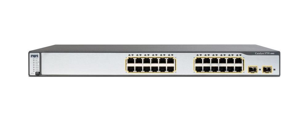 WS-C3750-24P-AP50 Cisco Catalyst 3750 24-Ports Gigabit Ethernet Manageable Rack-mountable Switch with 2x SFP Ports (Refurbished)