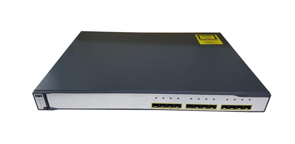 WS-C3750G-12S Cisco Catalyst 3750 12-Ports Gigabit SFP Managebale Layer3 Rack Mountable 1U and Stackable Switch (Refurbished)