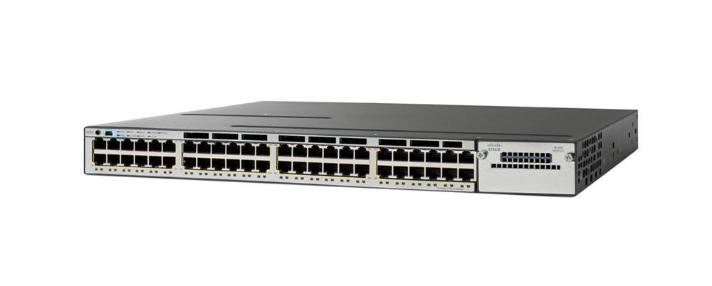 WS-C3750X-48U-E Cisco Catalyst 48-Ports 10/100/1000Base-T RJ-45 UPOE Manageable Layer3 Rack-mountable 1U Stackable Modular Switch with 1x Espansion Slot (Refurbished)