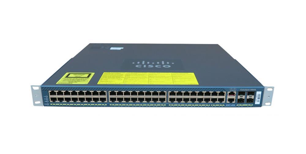 WS-C4948-E Cisco Catalyst 4948 48-Ports 10/100/1000Base-T RJ-45 Manageable Layer3 Rack-mountable Ehternet Switch with 4x SFP and SFP+ Ports (Refurbished)