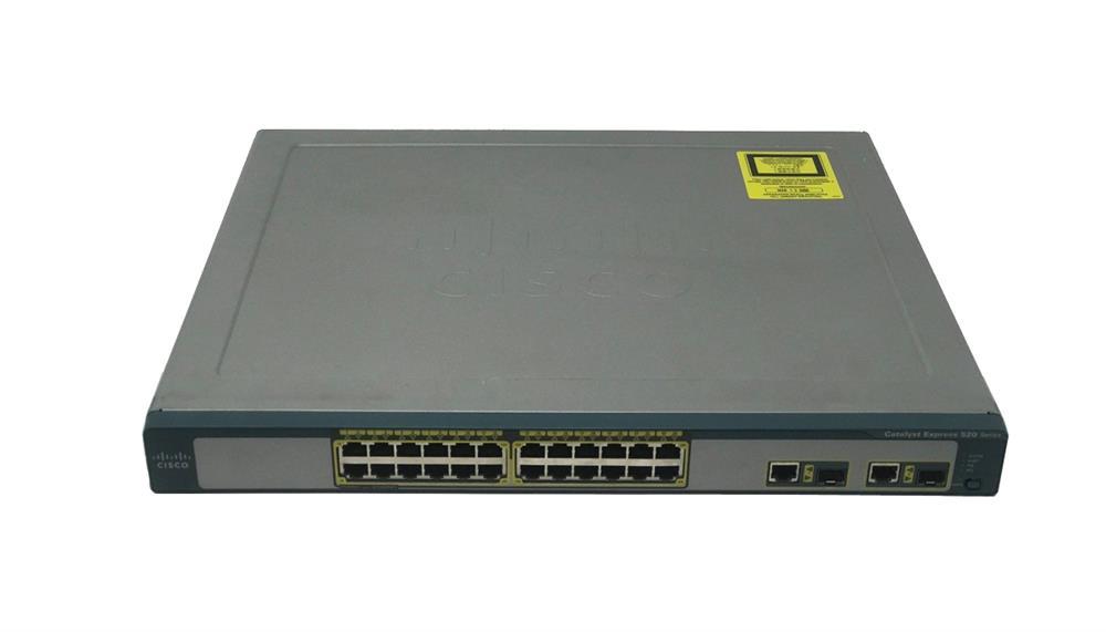 WS-CE520-24LCK9-RF Cisco Catalyst Express 520-24LC Ethernet Switch 26 Ports Manageable 4 x POE 20 x RJ-45 2 x Expansion Slots 10/100/1000Base-T, 10/100Base-TX PoE Ports (Refurbished)