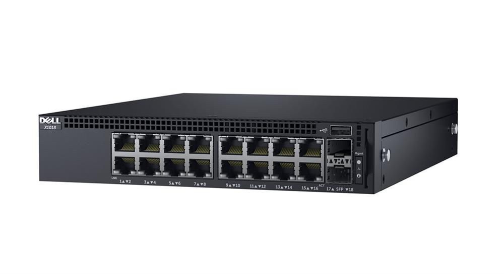 X1018 Dell 16-Ports 16Gbps Gigabit Ethernet Smart Rack-mountable Managed Switch with 2x SFP Ports (Refurbished)