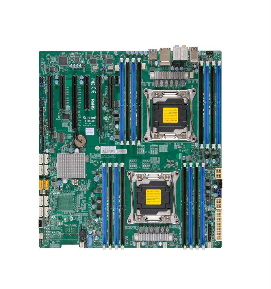 X10DAXO SuperMicro Dual Socket R3 LGA 2011 Xeon E5-2600 v4 / v3 Intel C612 Chipset DDR4 16 x DIMM 10 x SATA 6Gbps E-ATX Server Motherboard (Refurbished)