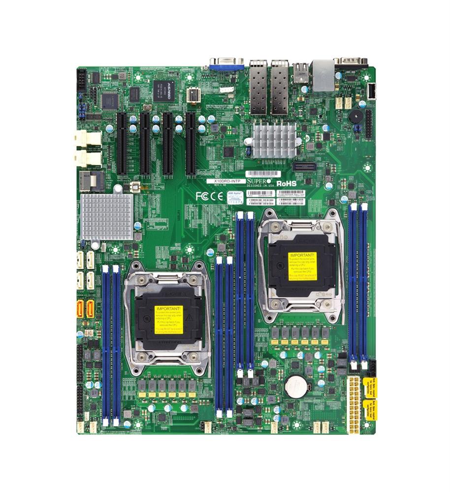 X10DRD-iNT SuperMicro Dual Socket LGA 2011 Intel C612 Chipset Xeon E5-2600 v4/v3 Processors Support DDR4 8x DIMM 10x SATA3 6.0Gb/s E-ATX Server Motherboard (Refurbished)
