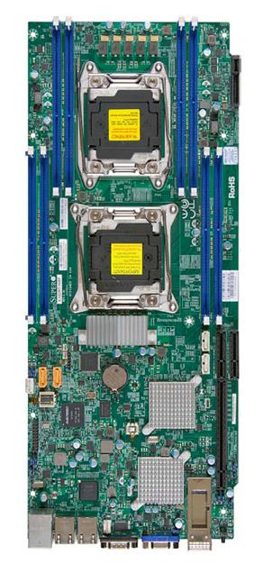X10DRT-HIBF SuperMicro Dual Socket R3 LGA 2011 Xeon E5-2600 v4 / v3 Intel C612 Chipset DDR4 8x DIMM 8x SATA6.0Gb/s Proprietary Twin Server Motherboard (Refurbished)