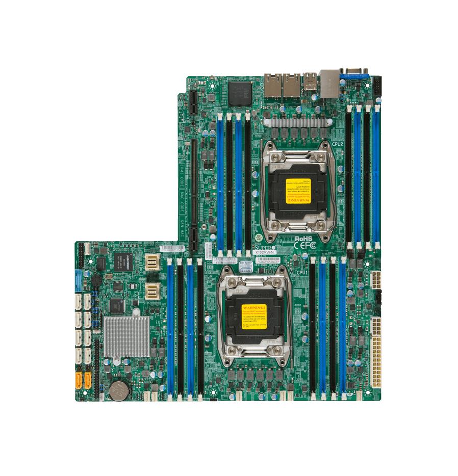 X10DRW-N SuperMicro Dual Socket LGA 2011 Intel C612 Chipset Xeon E5-2600 v4/v3 DDR4 16x DIMM 10x SATA3 6.0Gb/s Proprietary WIO Server Motherboard (Refurbished)