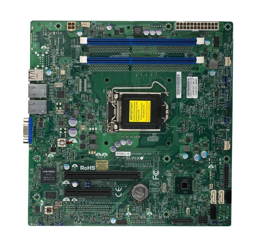 X10SLL+-F SuperMicro Intel C222 Express PCH Xeon E3-1200 v3/ 4th Gen Core i3/ Pentium/ Celeron Processors Support Single socket H3 LGA-1150 micro-ATX Server Motherboard (Refurbished)