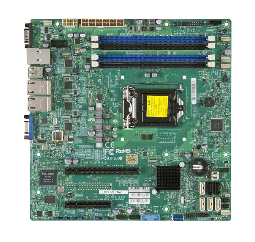 X10SLM+-LN4F SuperMicro Intel C224 Express PCH Xeon E3-1200 v3/ 4th Gen Core i3/ Pentium/ Celeron Processors Support Single socket H3 LGA-1150 micro-ATX Server Motherboard (Refurbished)