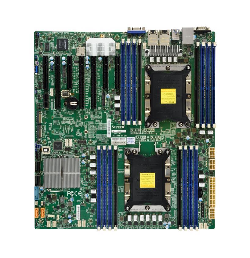 X11DPHIO SuperMicro X11DPH-I Socket LGA 3647 Intel C621 Chipset Intel Xeon Scalable Processors Support DDR4 16x DIMM 10x SATA3 6.0Gb/s Extended-ATX Motherboard (Refurbished)