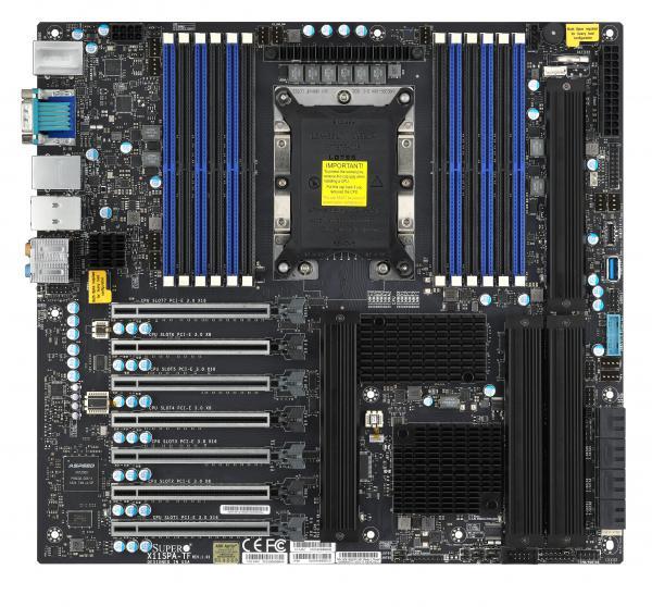 X11SPA-T SuperMicro Socket LGA 3647 Intel C621 Chipset Intel Xeon Scalable Processors Support DDR4 12x DIMM 8x SATA3 6.0Gb/s E-ATX Server Motherboard (Refurbished)