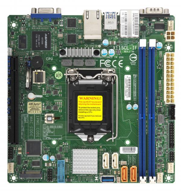 X11SRi-IF SuperMicro Socket LGA 2066 Intel C422 Chipset Xeon W-2100 Processors Support DDR4 4x DIMM 4x SATA3 6.0Gb/s Mini-ITX Server Motherboard (Refurbished)