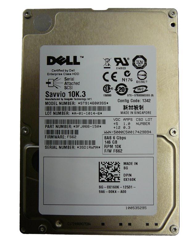 X160K Dell 146GB 10000RPM SAS 6Gbps Hot Swap 16MB Cache 2.5-inch Internal Hard Drive