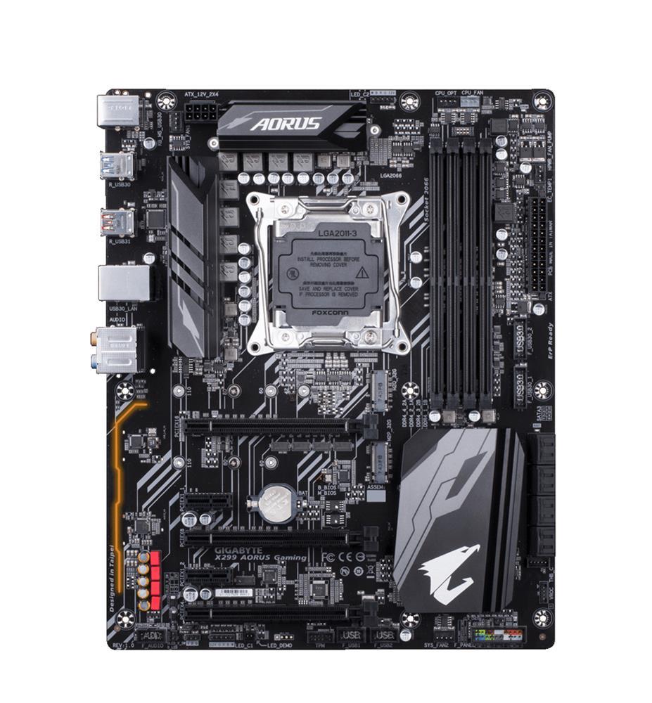 X299AORUSGaming Gigabyte Socket LGA 2066 Intel X299 Express Chipset Core i7-7740X / i5-7640X 4-Core Processors Support DDR4 4x DIMM 8x SATA 6.0Gb/s ATX Motherboard (Refurbished) X299 AORUS Gaming