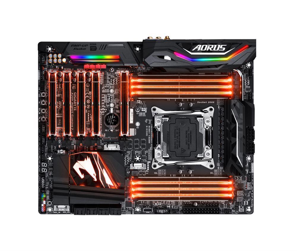 X299AORUSGaming7 Gigabyte Socket LGA 2066 Intel X299 Express Chipset Core X-Series Processors Support DDR4 8x DIMM 8x SATA 6.0Gb/s ATX Motherboard (Refurbished) X299 AORUS Gaming 7