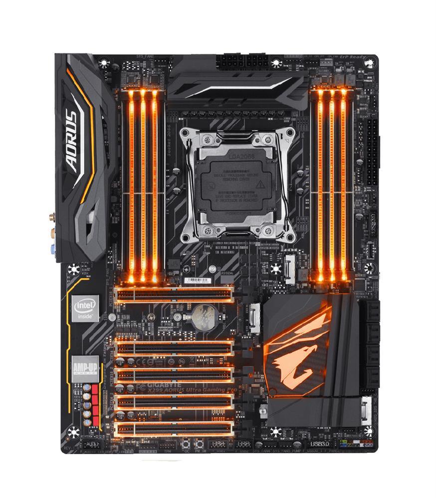X299AORUSUltraGamingrev.--1.0 Gigabyte Socket LGA 2066 Intel X299 Express Chipset Core X-Series Processors Support DDR4 8x DIMM 8x SATA 6.0Gb/s ATX Motherboard (Refurbished)