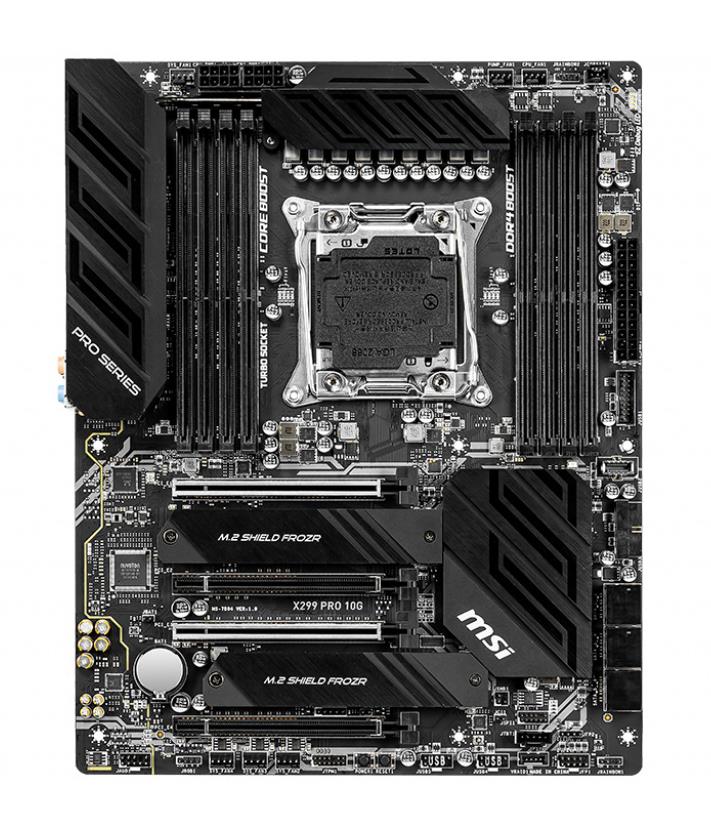 X299 PRO 10G MSI Socket LGA 2066 Intel X299 Chipset Core i9 Processors Support DDR4 8x DIMM 6x SATA3 6.0Gb/s ATX Motherboard (Refurbished)