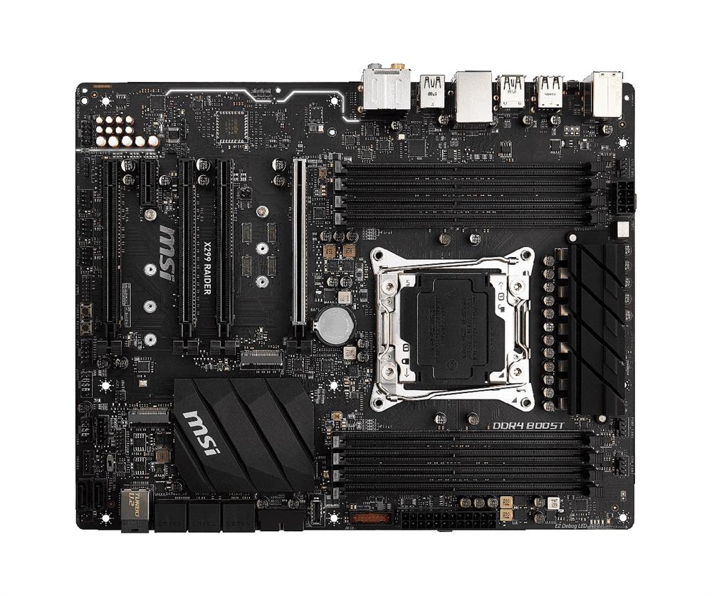 X299 RAIDER MSI Socket 2066 Intel X299 Chipset Core X-Series Processors Support DDR4 8x DIMM 8x SATA 6.0Gb/s ATX Motherboard (Refurbished)
