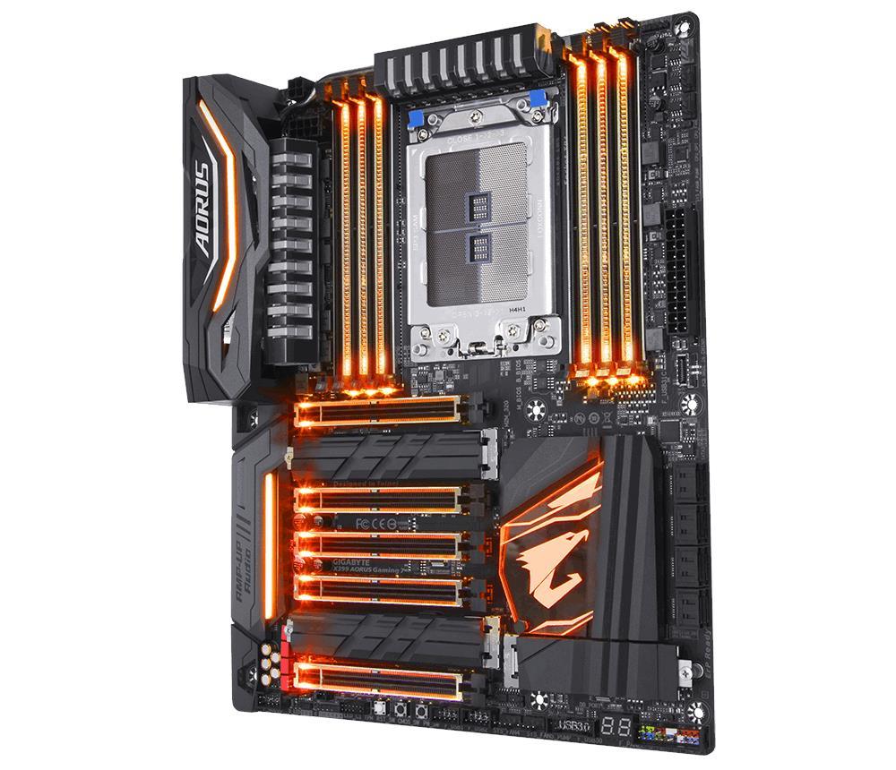 X399 AORUS Gaming 7 Gigabyte Socket TR4 AMD X399 Chipset AMD Ryzen Threadripper Processors Support DDR4 8x DIMM 8x SATA 6.0Gb/s ATX Motherboard (Refurbished)
