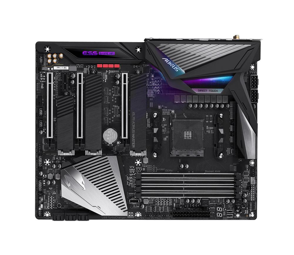 X570 AORUS MASTER (rev. 1.0) Gigabyte Socket AM4 AMD X570 Chipset AMD Ryzen Processors Support DDR4 4x DIMM 6x SATA 6.0Gb/s ATX Motherboard (Refurbished)