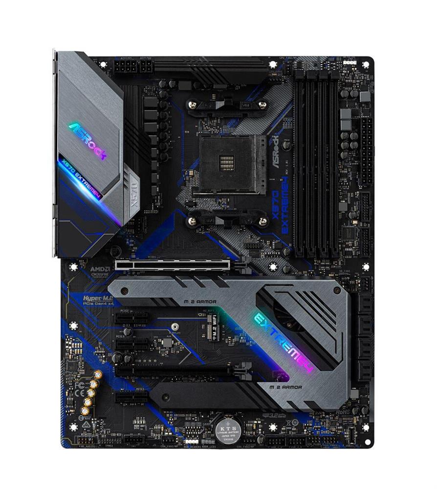 X570 Extreme4 ASRock Socket AM4 AMD X570 Chipset AMD Ryzen 2000/ 3000/ 4000 G-Series/ 5000/5000 G-Series Processors Support DDR4 4x DIMM 8x SATA3 6.0Gb/s ATX Motherboard (Refurbished)
