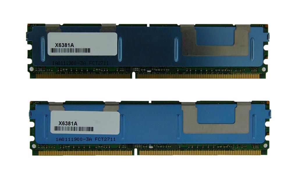 X6381A-OEM Sun 4GB Kit (2 X 2GB) PC2-5300 DDR2-667MHz ECC Fully Buffered CL5 240-Pin DIMM Dual Rank Memory