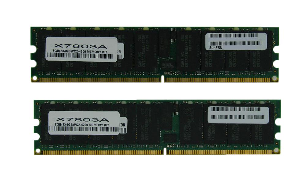 X7803A Sun 8GB Kit (2 X 4GB) PC2-4200 DDR2-533MHz ECC Registered CL4 240-Pin DIMM Memory for Sun Microsystems Inc Sparc Enterprise T1000 Server