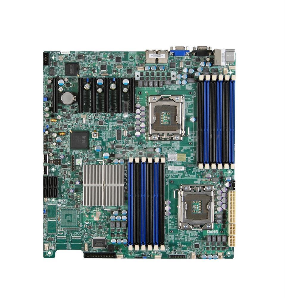 X8DTE-F-O SuperMicro X8DTE-F Dual Socket LGA 1366 Intel 5520 Chipset Intel 5600/5500 Series Processors Support DDR3 12x DIMM 6x SATA2 3.0Gb/s Extended-ATX Server Motherboard (Refurbished)