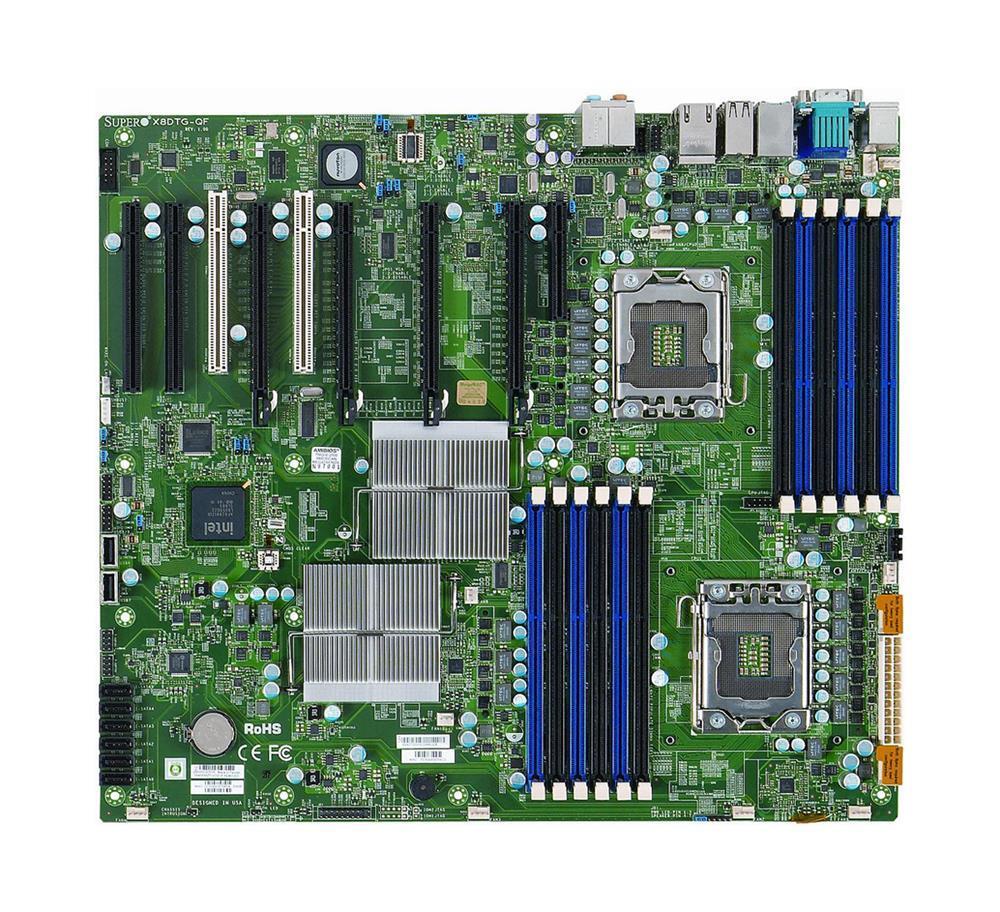 X8DTG-QF+Plus SuperMicro Dual Socket LGA 1366 Intel 5520 Chipset Intel Xeon 5600/5500 Processors Support DDR3 6x DIMM 6x SATA 3.0Gb/s Proprietary Server Motherboard (Refurbished)