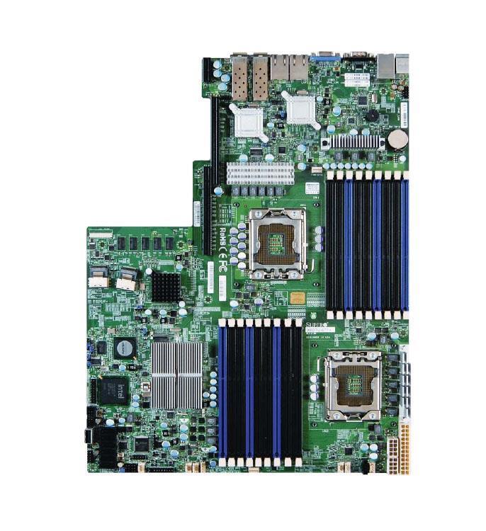 X8DTU-LN4F+ SuperMicro Dual Socket LGA 1366 Intel 5520 Chipset Xeon 5600/5500 Series Prcocessors Support DDR3 18x DIMM 6x SATA2 3.0Gb/s Proprietary Server Motherboard (Refurbished)