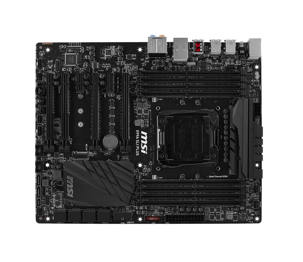 X99A SLI PLUS MSI Socket LGA 2011-3 Intel X99 Chipset Core i7 Extreme Edition Processors Support DDR4 8x DIMM 10x SATA 6.0Gb/s ATX Motherboard (Refurbished)