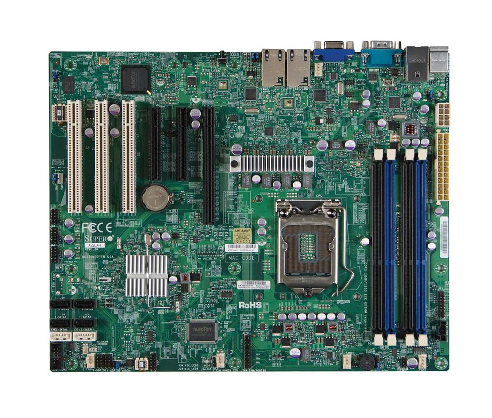 X9SCA SuperMicro Intel C204 PCH Chipset Xeon E3-1200/ E3-1200 v2 Series/ 2nd and 3rd Gen Core i3/ Pentium/ Celeron Processors Support Single Socket H2 LGA-1155 ATX Server Motherboard (Refurbished)